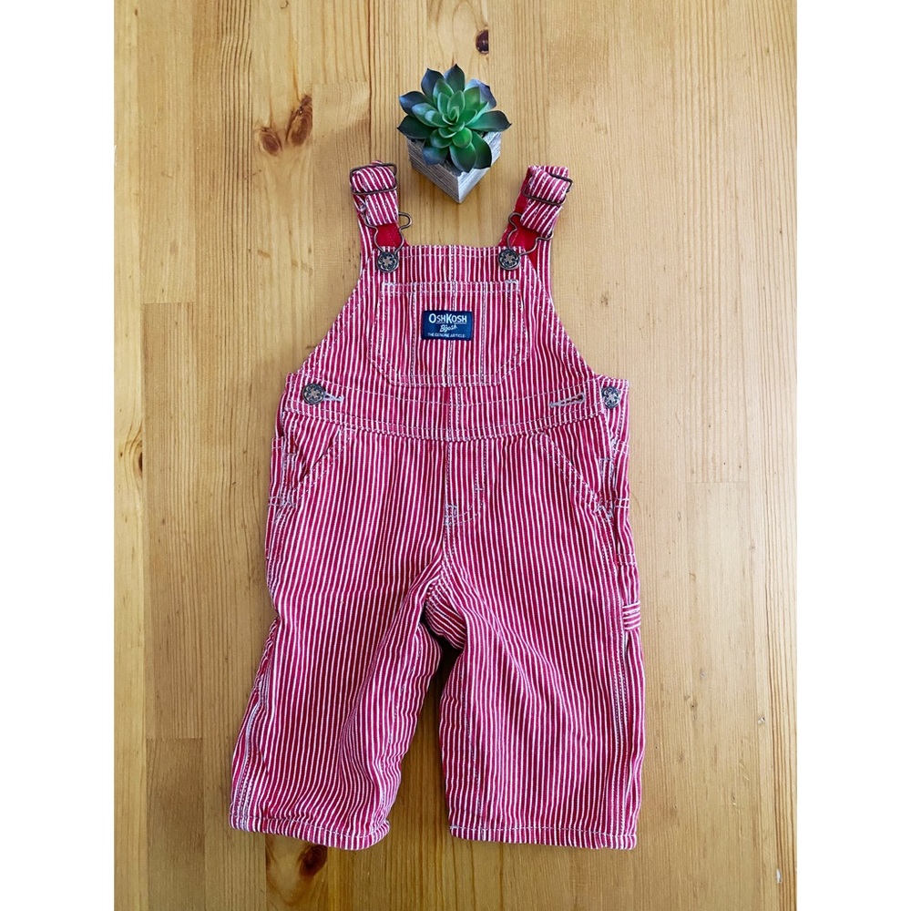 Vintage Striped Denim Overalls
